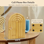 Phone Box for Family Time, Bamboo Cell Phone Jail, 3 Sections Hold 6 Phones - Image 3