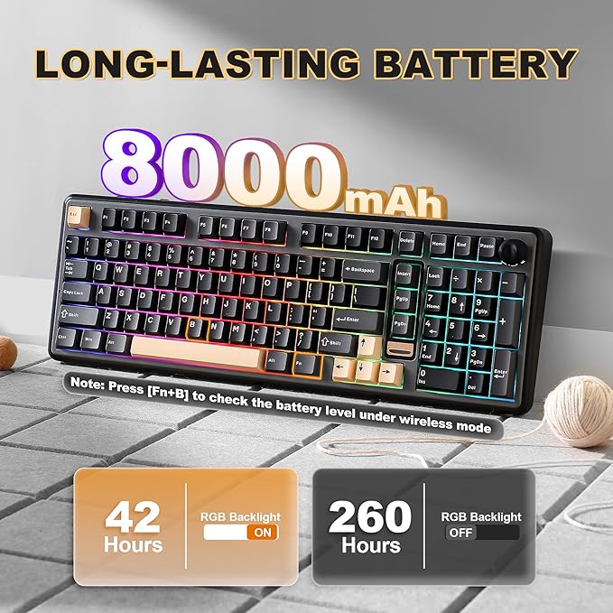 YUNZII B98 PRO QMK/VIA Wireless Mechanical Gaming Keyboard, 96% Layout - Image 7