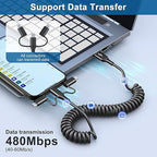 USB to USB-C Lightning Micro-USB Cable Combo 3 in 1 Coiled Cable Support - Image 4