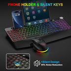 BlueFinger Wireless Keyboard and Mouse Combo Backlit, 2.4G Rechargeable - Image 5