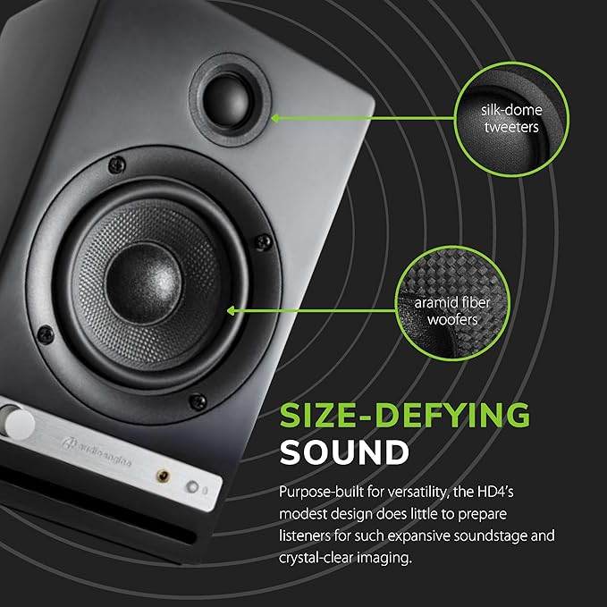 Audioengine HD4 24 Bit Bluetooth Bookshelf Speakers - Image 5