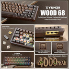 YUNZII WOOD68 Wireless Mechanical Keyboard, 65% Layout Wood Gaming Keyboard - Image 2