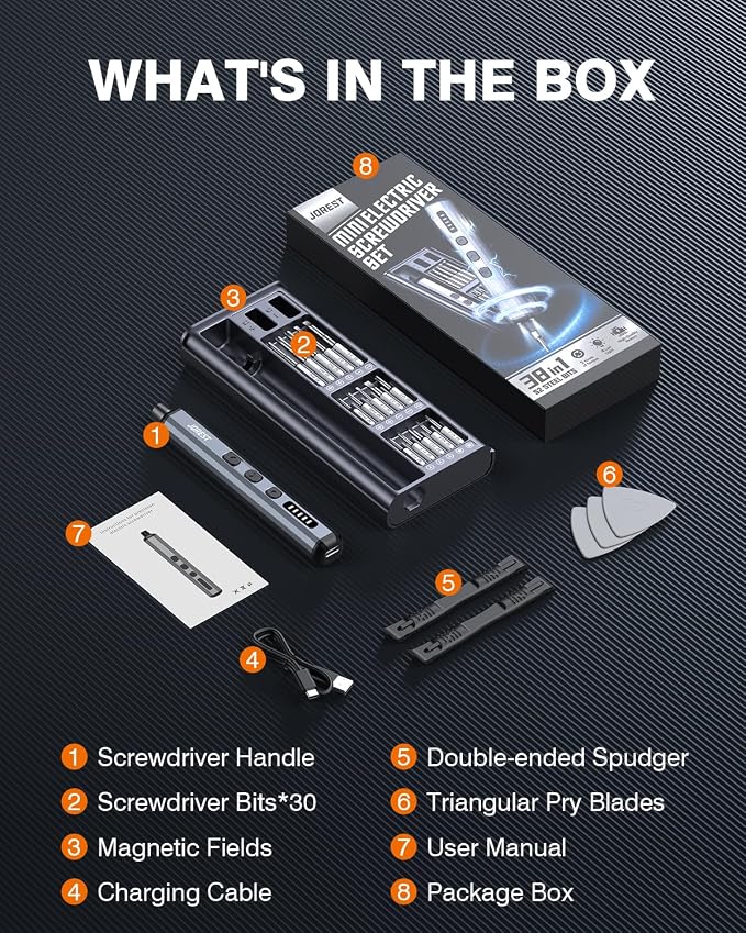 JOREST Mini Electric Screwdriver, Precision Set - Image 9