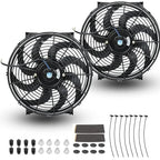 2PCS 14 Inch Universal Slim Fan Push Pull Electric Radiator Cooling Fan Mount by FSBCGT