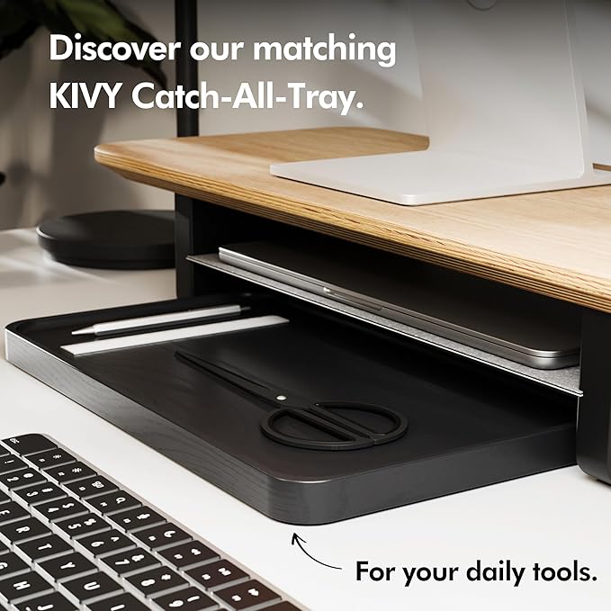KIVY Dual Monitor Riser with Integrated Metal Shelf - Image 7