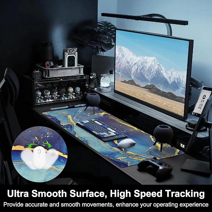 Mouse Pad, Large Alcohol Ink Art Desk Mat, Extended Non-Slip Gaming Keyboard - Image 5