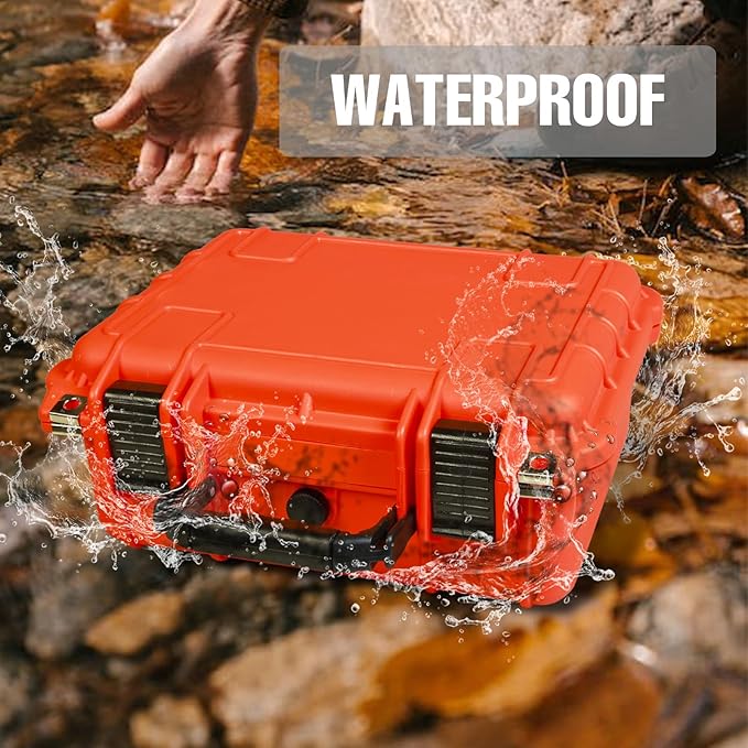 14x 11.5x 6.5 Inch Hard Case, Portable Weather Waterproof Protective Camera Case - Image 4