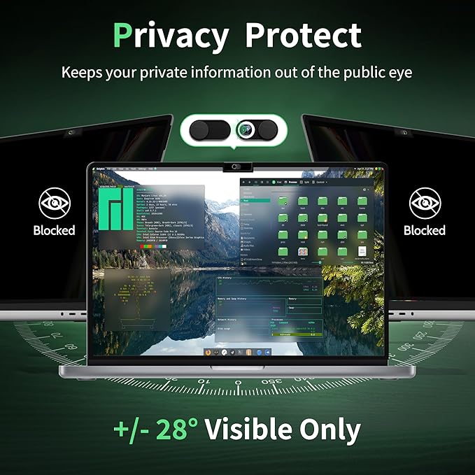 Privacy Screen for MacBook Air 13.6 Inch M2/M3/M4--A3240/A3113/A2681, Anti Blue - Image 2