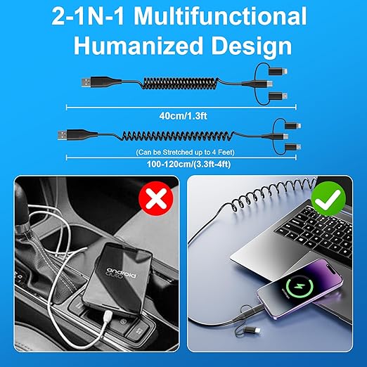 Coiled Multi Charging Cable - Image 7