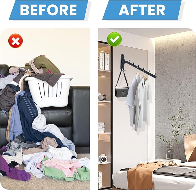 Clothing Racks for Hanging Clothes, Garment Racks Wall Mounted Clothes - Image 9