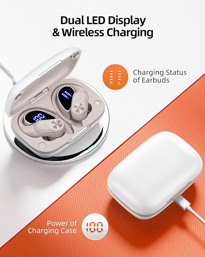 PocBuds Bluetooth Headphones Wireless Earbuds 80hrs Playtime Wireless Charging - Image 3