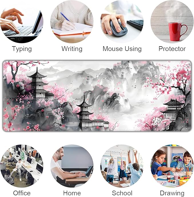 Japanese Cherry Blossom Large Mouse Pad, Gaming Keyboard Desk Pad, Extended - Image 7