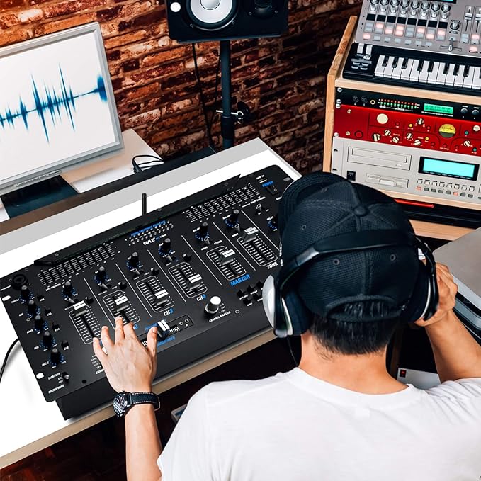 Pyle 6 Channel Mixer, Stereo Mixer, Professional Sound System, LED Illumination - Image 6