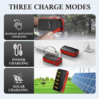 Solar Power Bank 66800mAh Built in Hand Crank and 4 Cables 22.5W Fast Charge - Image 3