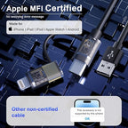 USB to USB-C and Lightning Cable Combo 2 in 1 Coiled Cable Support Apple - Image 4