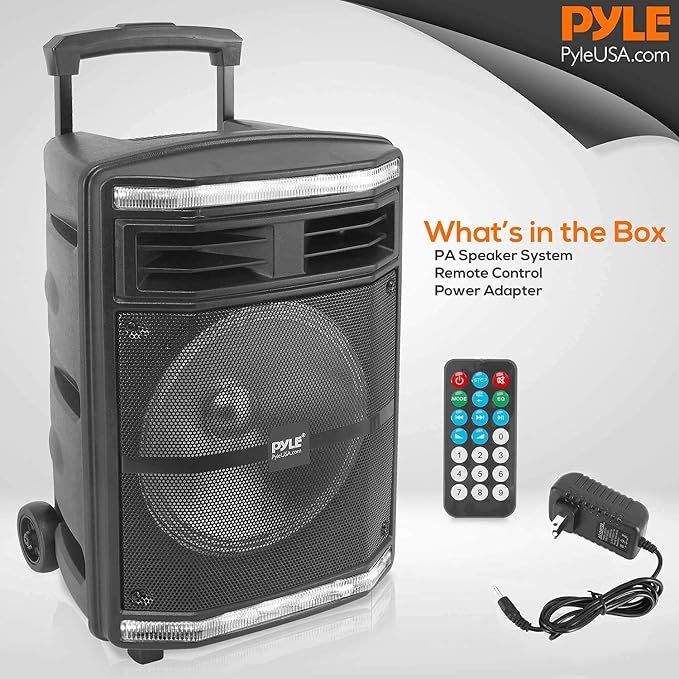 Pyle Portable Bluetooth PA Speaker System - 600W Bluetooth Speaker Portable PA - Image 3
