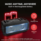 Pyle Wireless Portable Bluetooth Boombox Speaker - 120W Rechargeable Boom Box - Image 6