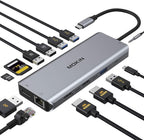 USB C Docking Station Dual Monitors 13 in 1 Triple Display USB C Hub by MOKiN
