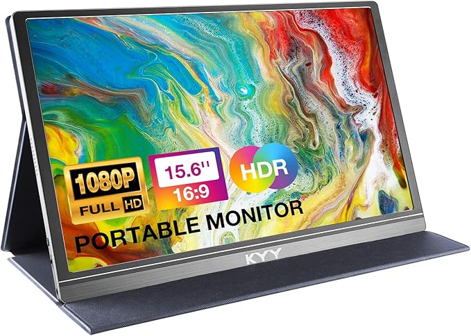 KYY Portable Monitor 15.6inch 1080P FHD USB-C, HDMI Computer Display HDR IPS by KYYTechBringYourLifeMoreConvenientandBrilliant