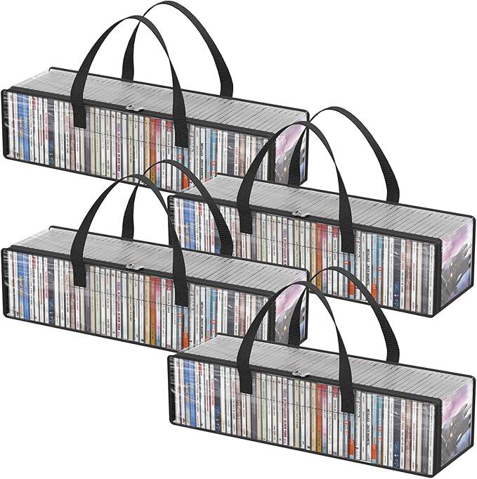 Lifewit CD Storage Bags, Front Window Zipper Design, Stackable Media Organizer by Lifewit
