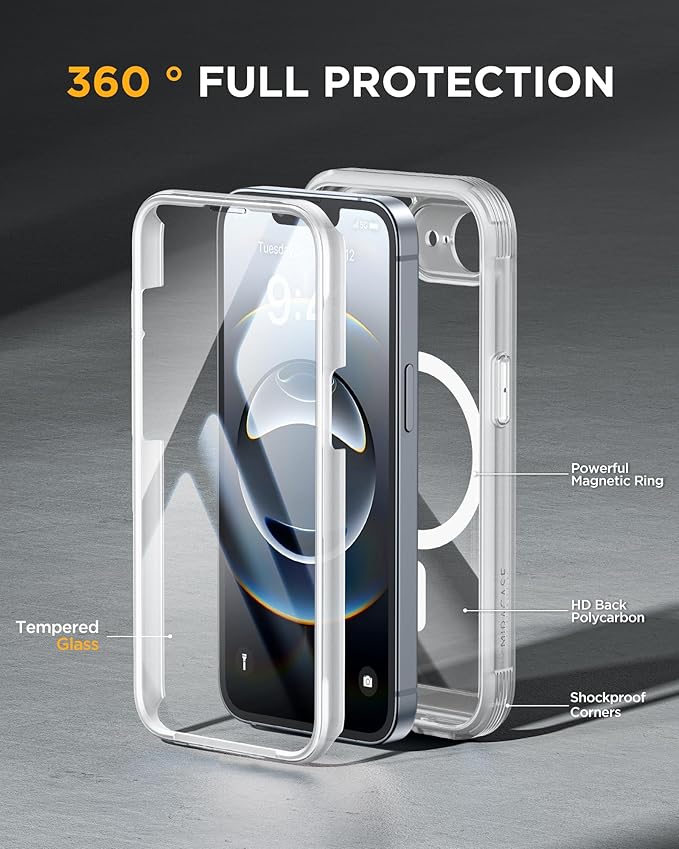 Miracase Magnetic for iPhone 16e Case Full-Body Phone - Image 3