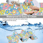 Colorful Retro Flowers Desk Mat, Large Cute Floral Gaming Keyboard Mouse Pad - Image 4