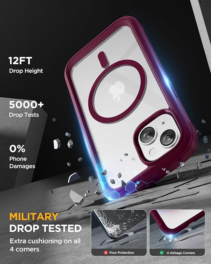 Miracase Glass Series for iPhone 15 Case Full-Body Magnetic Case - Image 4