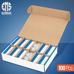 Everest 90° Angled RJ45 Cat6A Keystone Jacks 100-Pack in Blue - Image 2