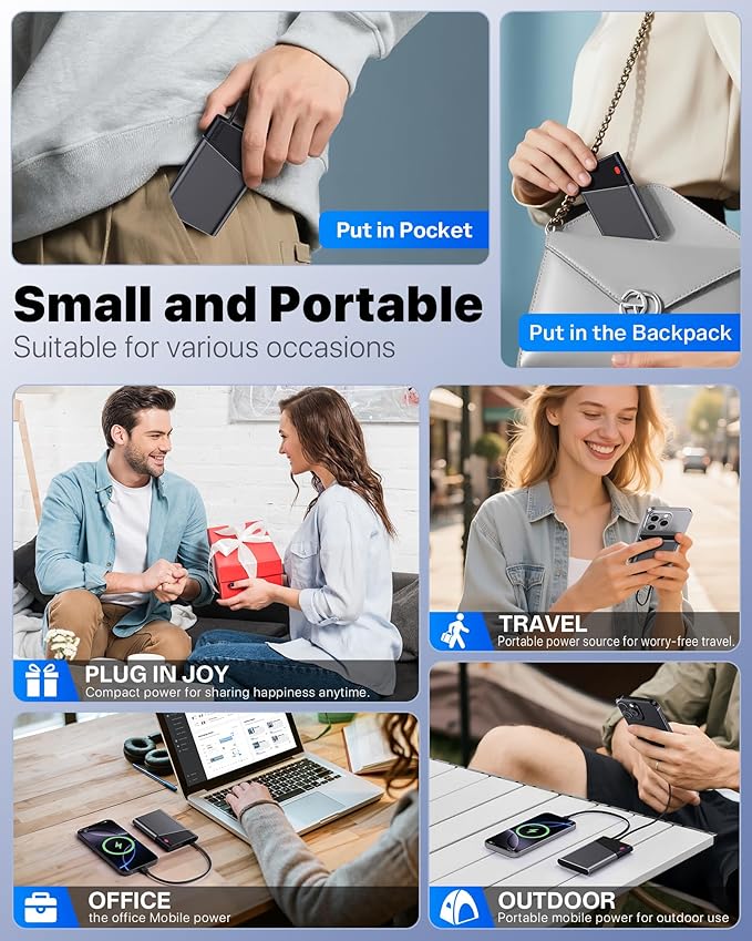 Aaoyun Portable Charger Power Bank, 10000mAh 22.5W PD Fast Charging Powerbank - Image 8