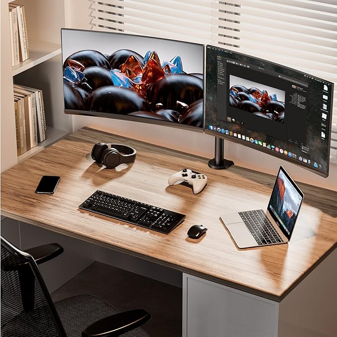 ErGear Dual Monitor Stand, Heavy Duty Adjustable Monitor Desk Mount - Image 2
