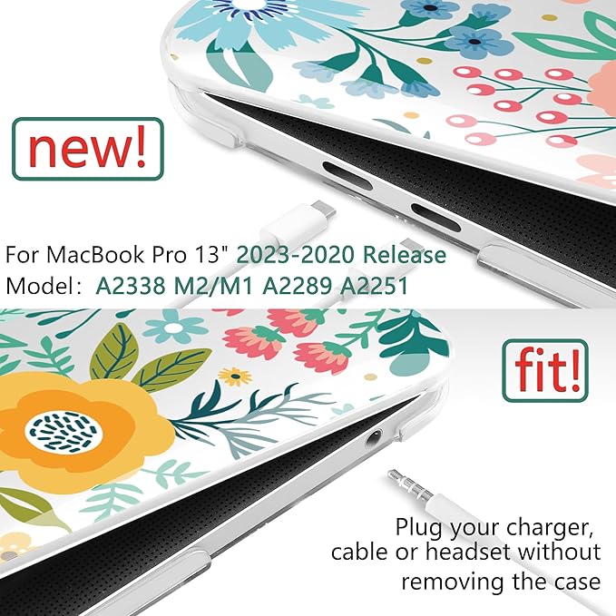 TWOLSKOO Compatible with MacBook Pro 13 inch Case 2023-2016 A2338 M2/M1 A2251 - Image 2