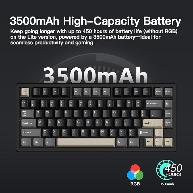 KEEBMONKEY WOBKEY Rainy 75 CNC Aluminum HMX/JWK/Cocoa Switches Triple-Mode - Image 3