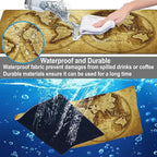Mouse Pad, Large Antique World Map Desk Mat, Extended Non-Slip Gaming Keyboard - Image 4