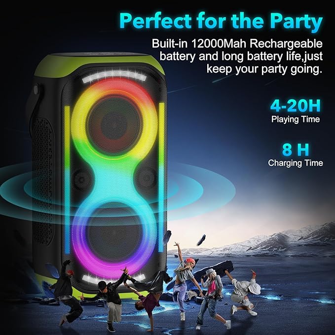 Bluetooth Speaker 160W Loud Wireless Boombox Portable Big Powerful Deep Bass - Image 4