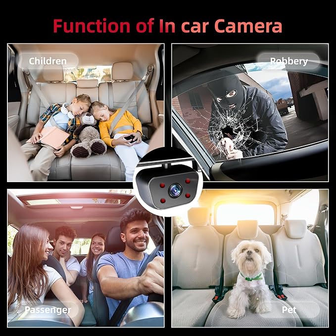 2025 Rearview Mirror Camera for Cars, 360 Dashcam Front Rear Inside, Touch - Image 6