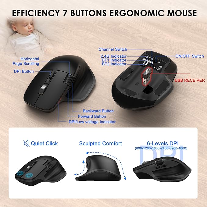 Ergonomic Keyboard and Mouse Combo - Image 6