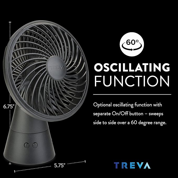 Treva 5 Inch Rechargeable Oscillating Fan - Image 5