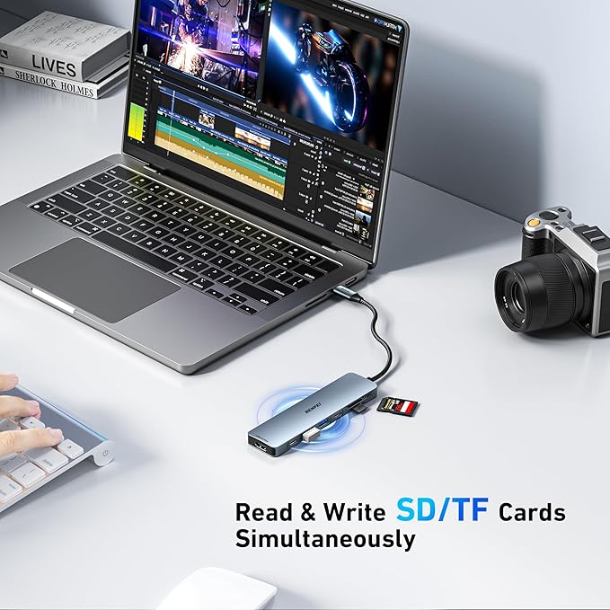 BENFEI 7-in-1 USB C Hub with HDMI, 2 USB-A, 1 USB-C Data, 100W Charge, SD/TF - Image 6