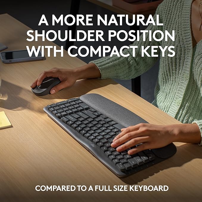 Logitech Wave Keys MK670 Combo, Wireless Ergonomic Keyboard - Image 2