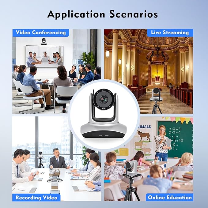 TOALLIN Wireless PTZ Conference Room Camera, 10X Optical Zoom, 1080P Full HD - Image 6