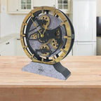 Desk Clock 10 inches with Real Moving Gears Convertible into Wall Clock - Image 2