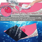 Mouse Pad, Large Great Wave in Vaporwave Pop Art Desk Mat, Extended Non-Slip - Image 4