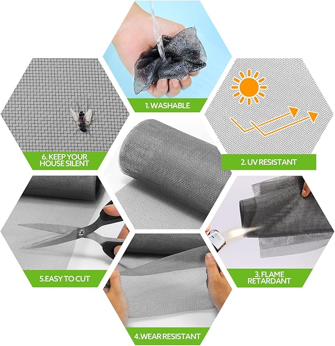 FLYZZZ Window Screen Door Repair Kit, 7-in-1 Sliding Patio Door & Screen Door - Image 2