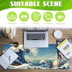 Desk Mat, Japanese Sea Wave Large Gaming Mouse Pad - Image 3