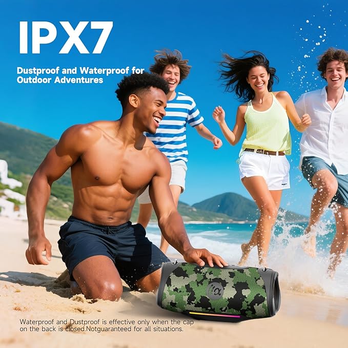 Portable Bluetooth Speaker 80W RMS, 120W Peak Loud Subwoofer Wireless Stereo - Image 3