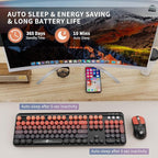 Wireless Keyboard and Mouse Combo, 104 Round Keys Cute Colorful Keyboard and - Image 5