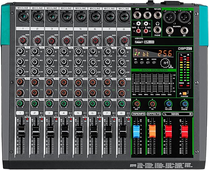 Depusheng PA8 Professional Audio Mixer Sound Board Console Desk System by Depusheng