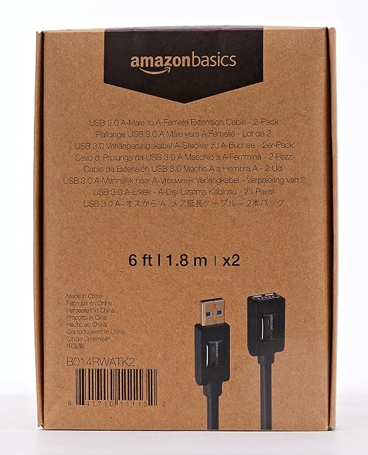 Amazon Basics 2-Pack USB-A 3.0 Extension Cable, 4.8Gbps High-Speed, Male to - Image 8