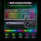 TECKNET Wired Gaming Keyboard, USB Wired Computer Keyboard, 15-Zone RGB - Image 6