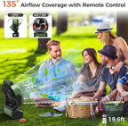 Camping Fan with Light - 20000mAh Rechargeable Battery Fan - Image 6